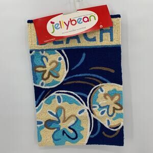 Jellybean Beach Sand Dollar Accent Rug 20"x30" Washable Indoor/Outdoor Doormat